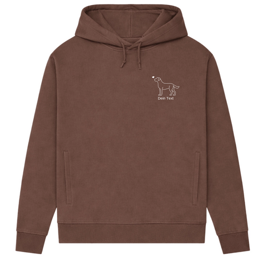 Labrador mit Herz- Bio-Hoodie für Damen-Dein Wunschtext