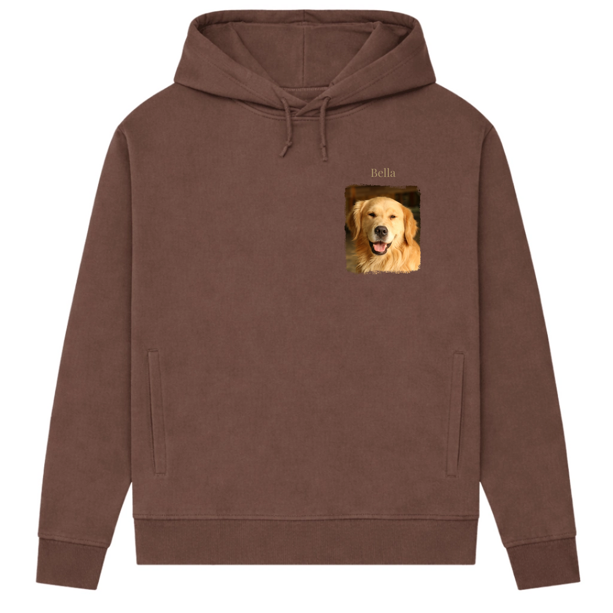 Hunde Bio-Hoodie für Damen mit Foto & Name | Personalisiert