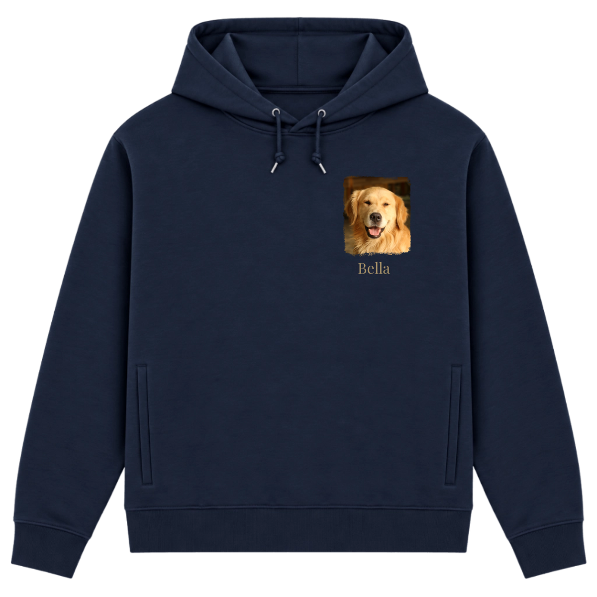 Hunde Bio-Hoodie für Herren mit Foto & Name | Personalisiert