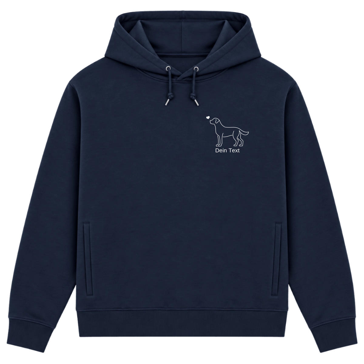 Labrador mit Herz - Bio-Hoodie für Herren - Dein Wunschtext