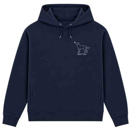 Labrador mit Herz - Bio-Hoodie für Herren - Dein Wunschtext