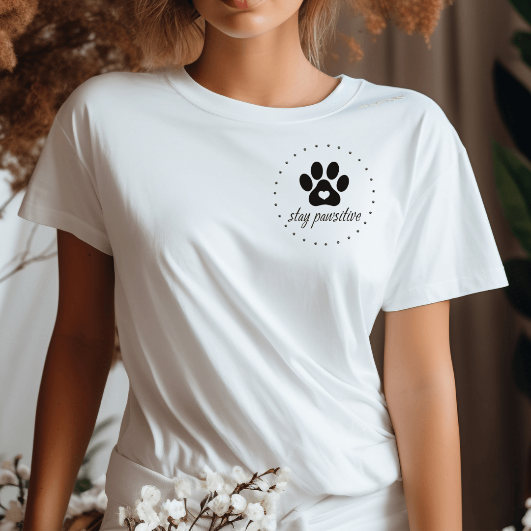 Stay Pawsitive -  T-Shirt für Damen