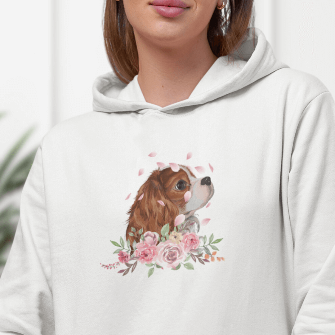 Flower Cavalier King Charles - Bio-Hoodie für Damen