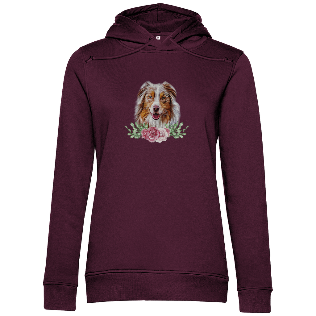 Flower Australian Shepherd - Bio-Hoodie für Damen