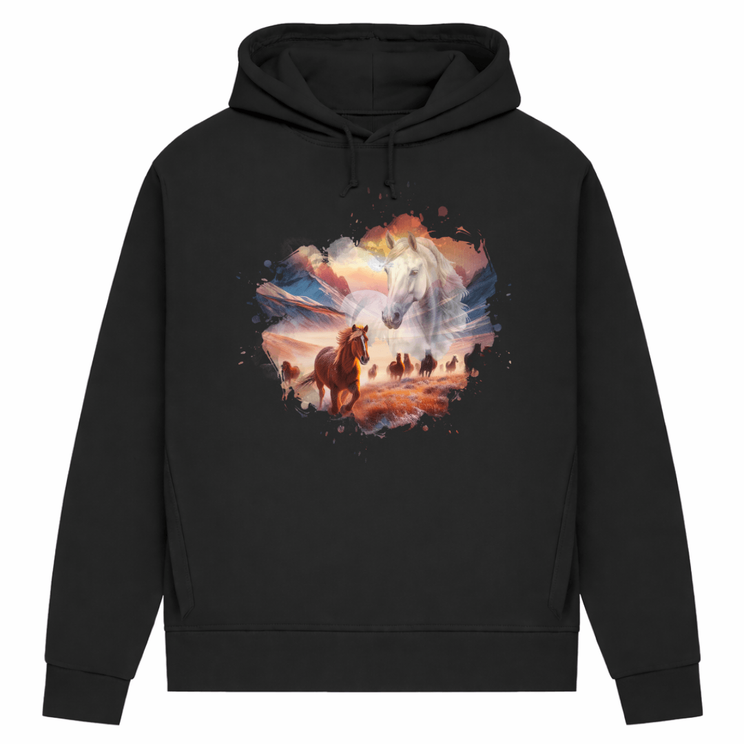 Liebe zu Pferden - Hoodie aus Bio-Baumwolle für Damen