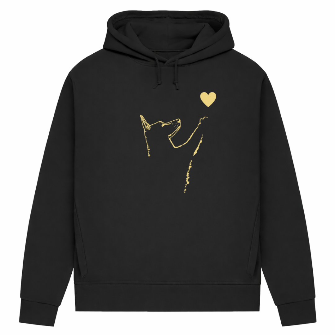 Liebe Hund – Hoodie aus Bio-Baumwolle für Damen