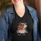 Flower Cavalier King Charles -V-Shirt für Damen - Dein Wunschtext