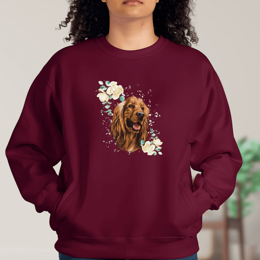 Flower Cavalier King Charles -V-Shirt für Damen - Dein Wunschtext