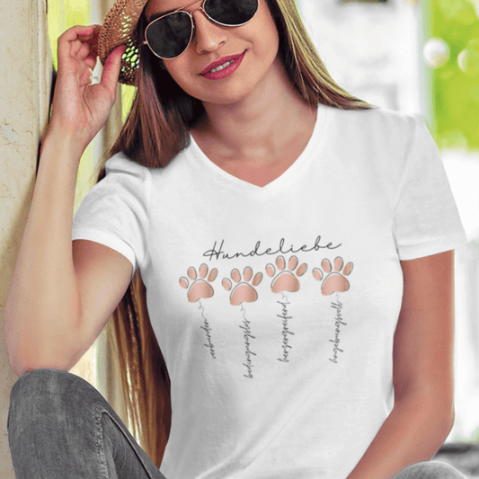 Hundeliebe - V-Shirt für Damen