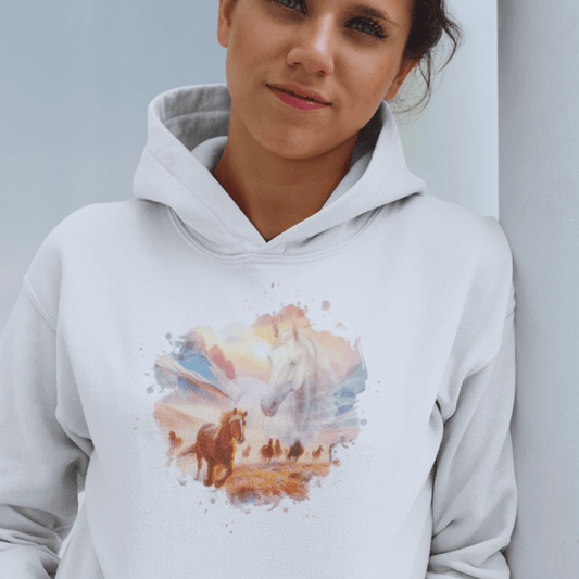 Liebe zu Pferden - Bio-Hoodie für Damen