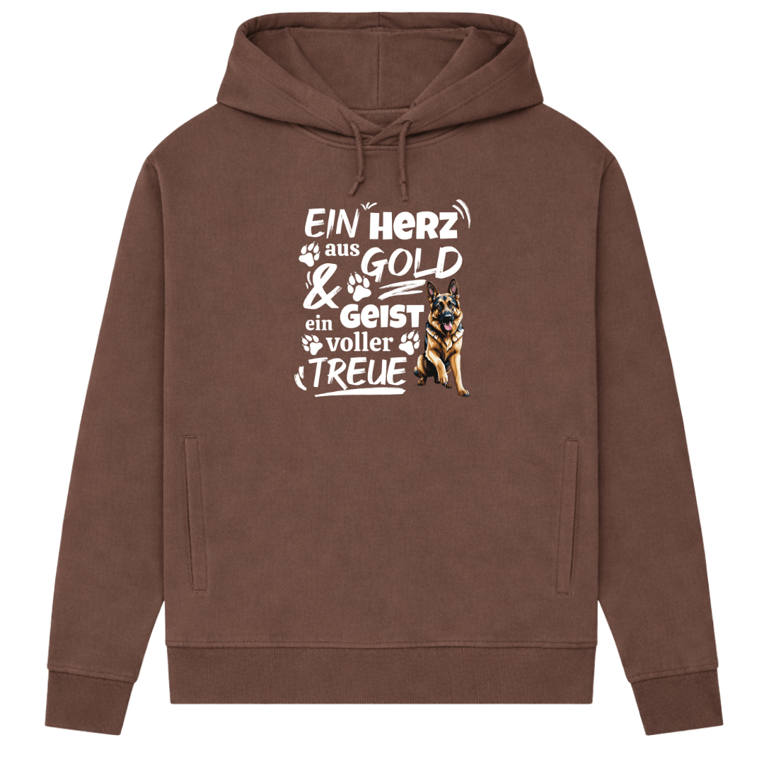 Herz aus Gold– Hoodie aus Bio-Baumwolle für Damen