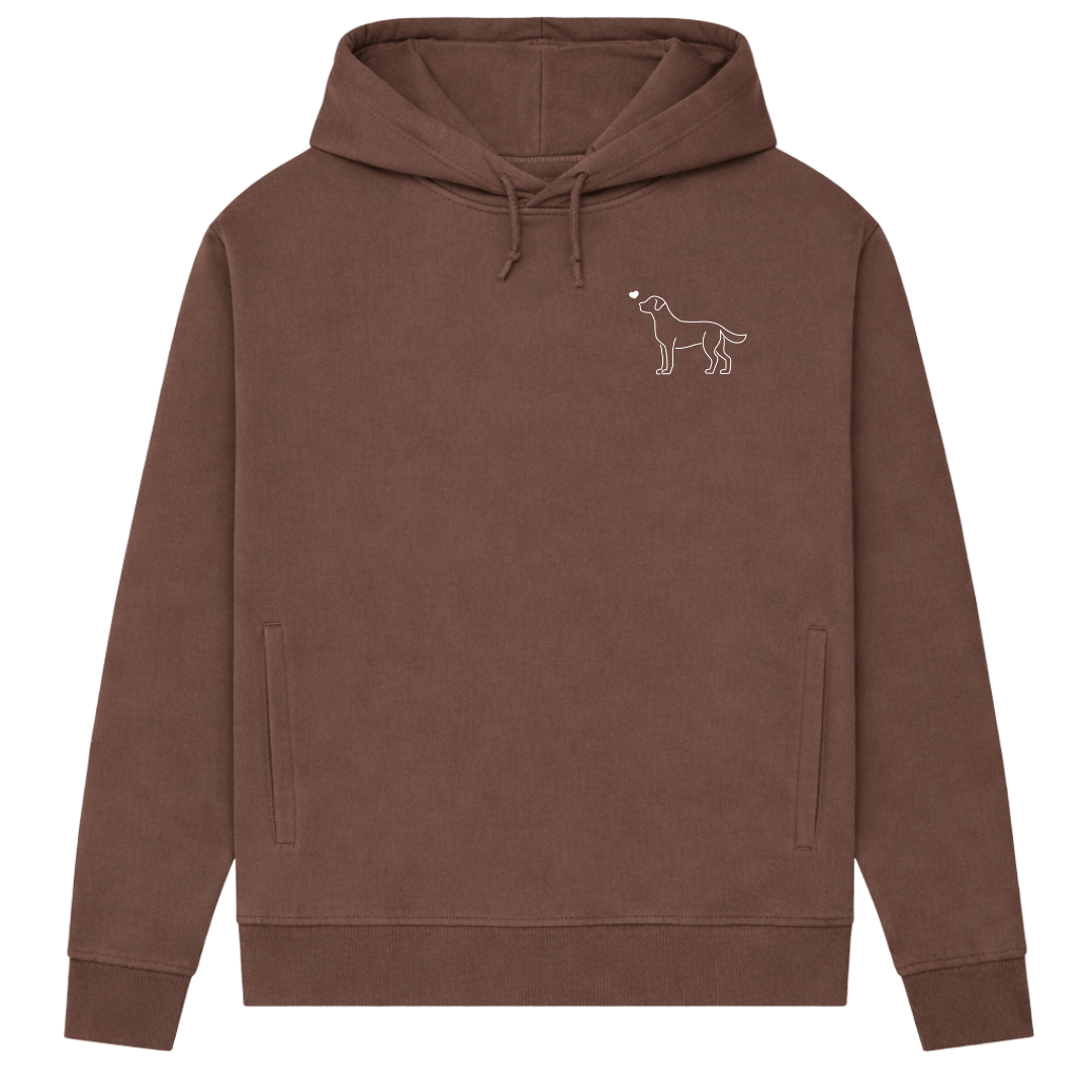 Labrador mit Herz– Hoodie aus Bio-Baumwolle für Damen