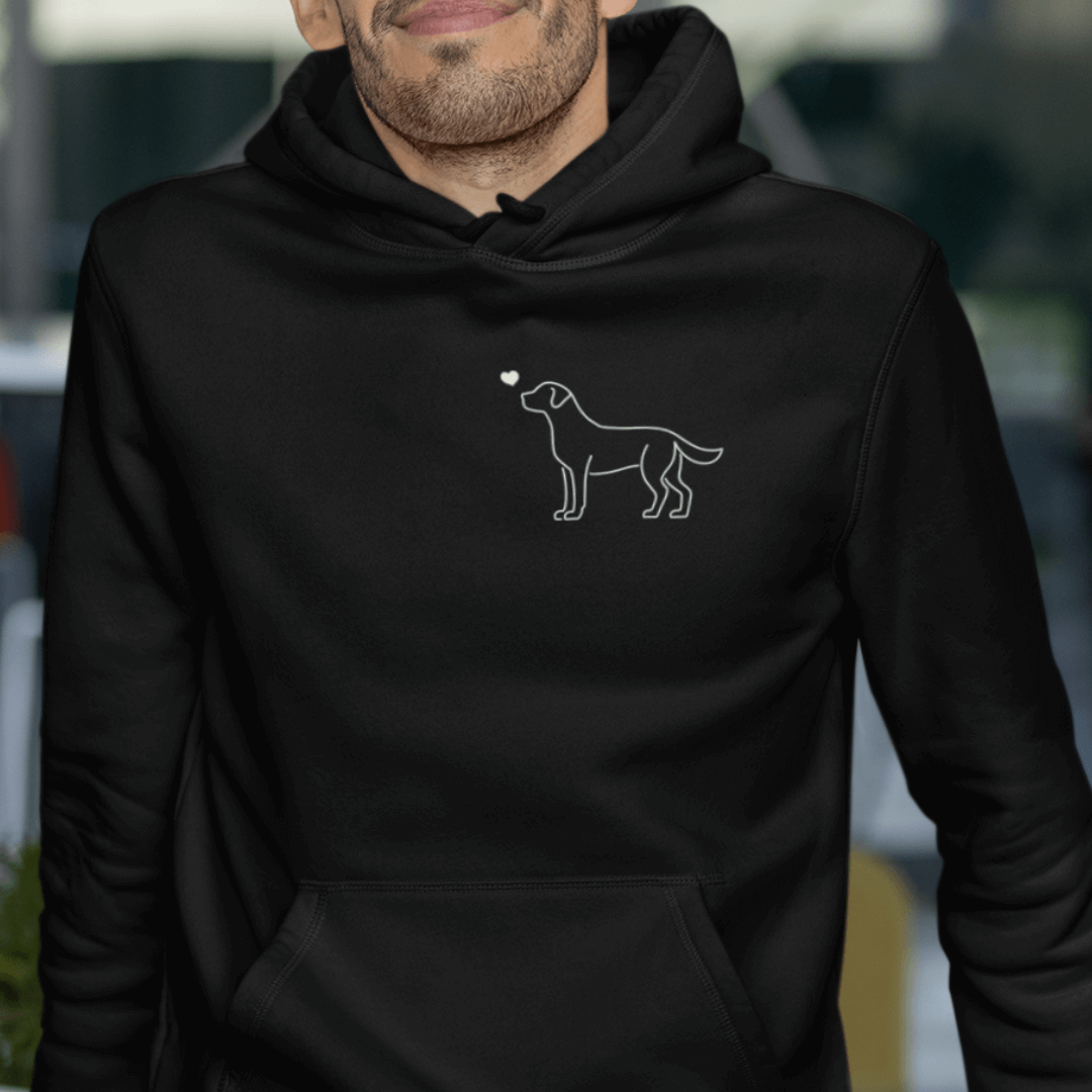 Labrador mit Herz - Bio-Hoodie für Herren