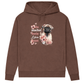 Pastell Mops – Hoodie aus Bio-Baumwolle für Damen