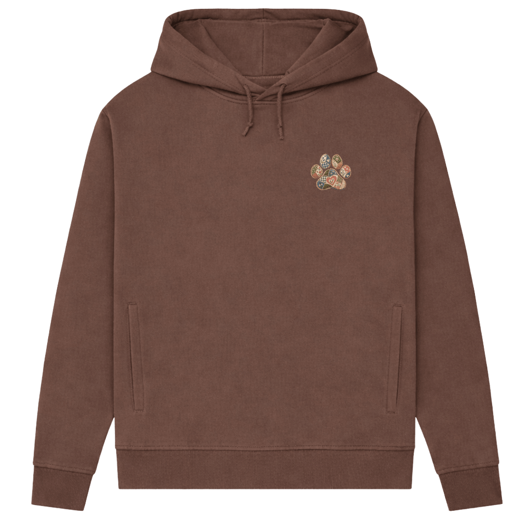 Damen Bio-Hoodie mit kleiner Patchwork-Pfote | Hundeliebe