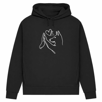 Wahre Liebe Stehohren– Hoodie aus Bio-Baumwolle für Damen