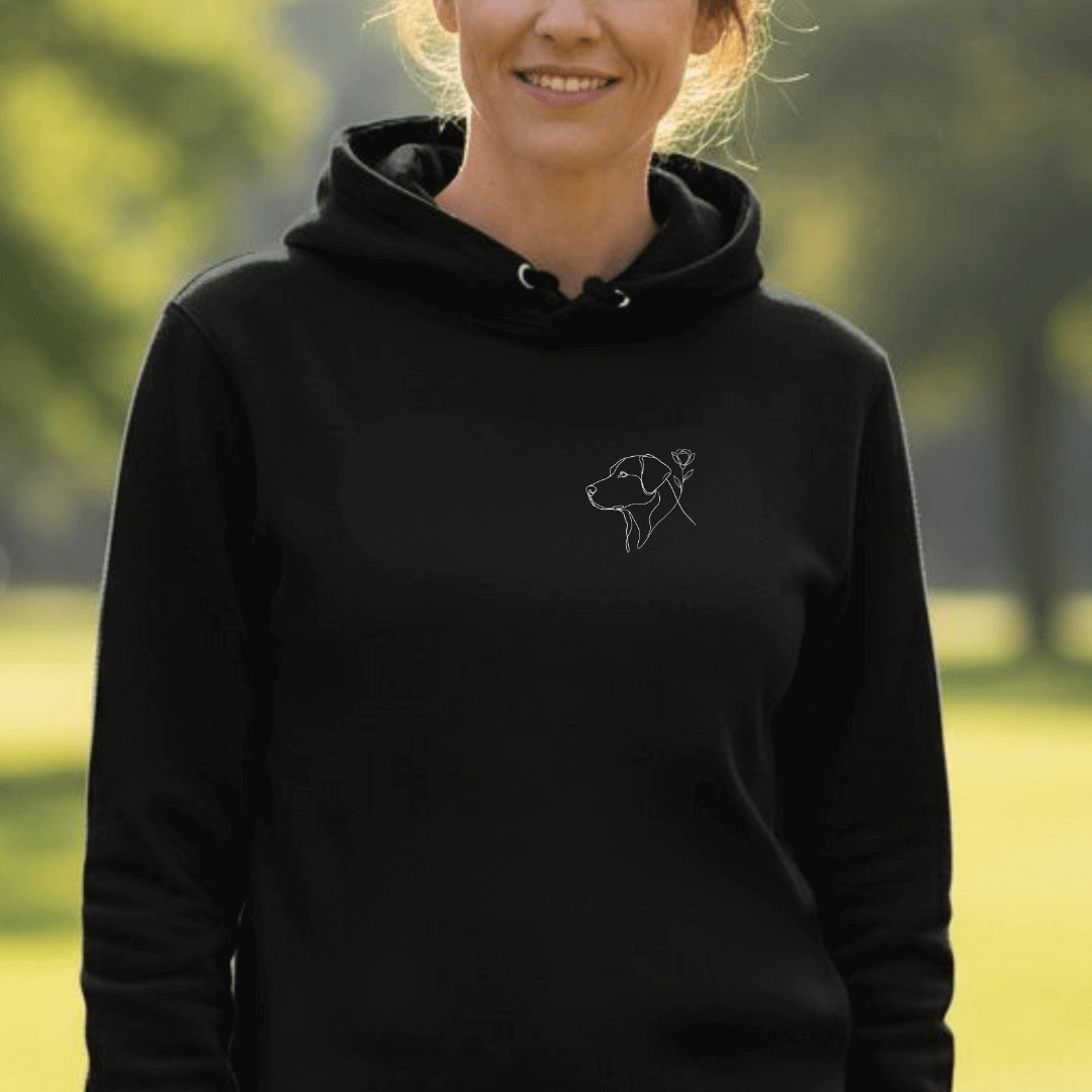 Paw & Flower Vibes– Hoodie aus Bio-Baumwolle für Damen