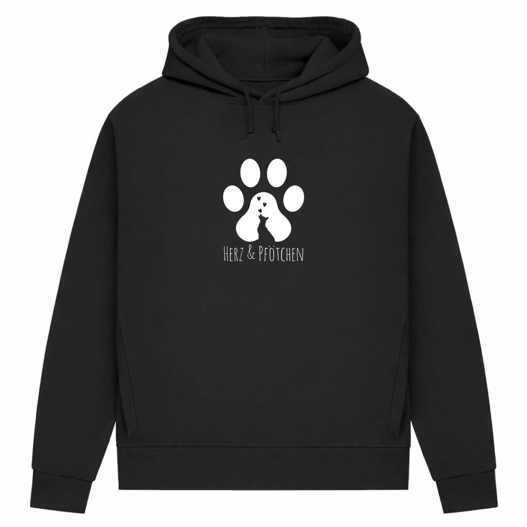 Herz und Pfötchen– Hoodie aus Bio-Baumwolle für Damen
