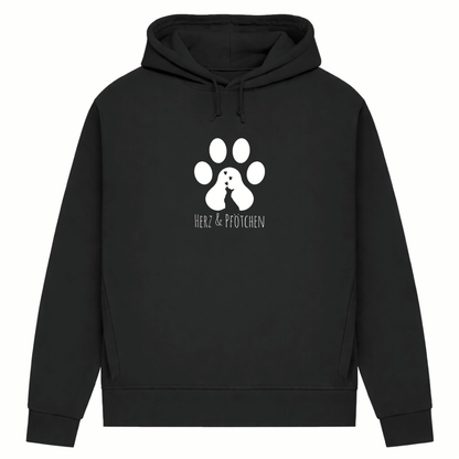 Herz und Pfötchen– Hoodie aus Bio-Baumwolle für Damen
