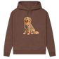 Golden Retriever Damen Bio-Hoodie – Patchwork-Look mit Herz