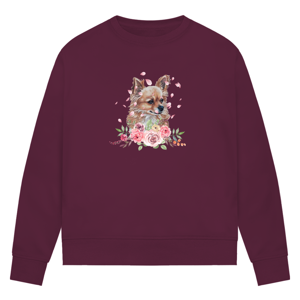 Flower Chihuahua - Bio-Sweatshirt für Damen
