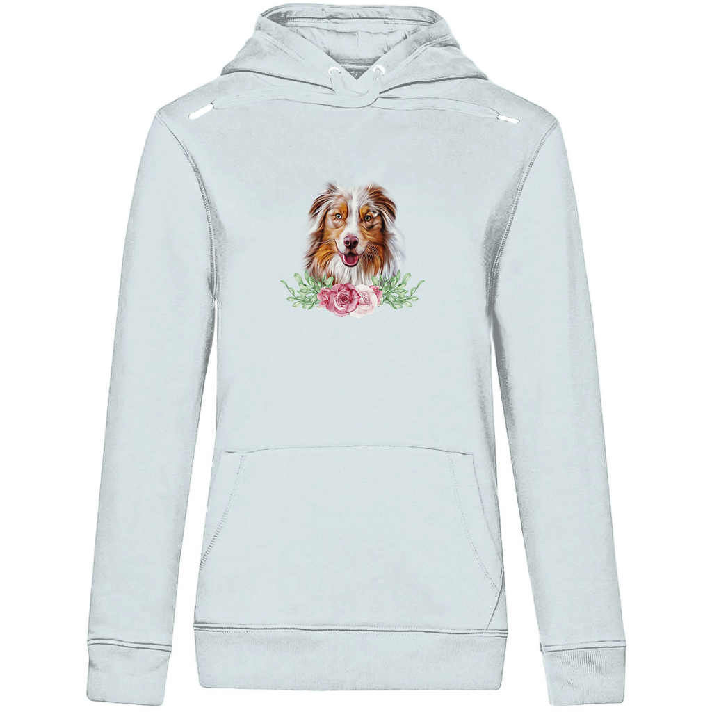 Flower Australian Shepherd - Bio-Hoodie für Damen