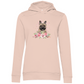 Flower Französische Bulldoge - Bio-Hoodie für Damen