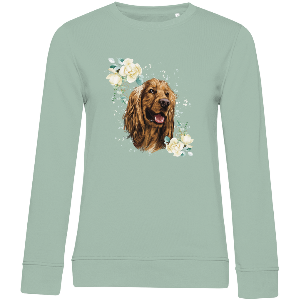 Flower Cocker Spaniel - Bio-Sweatshirt für Damen