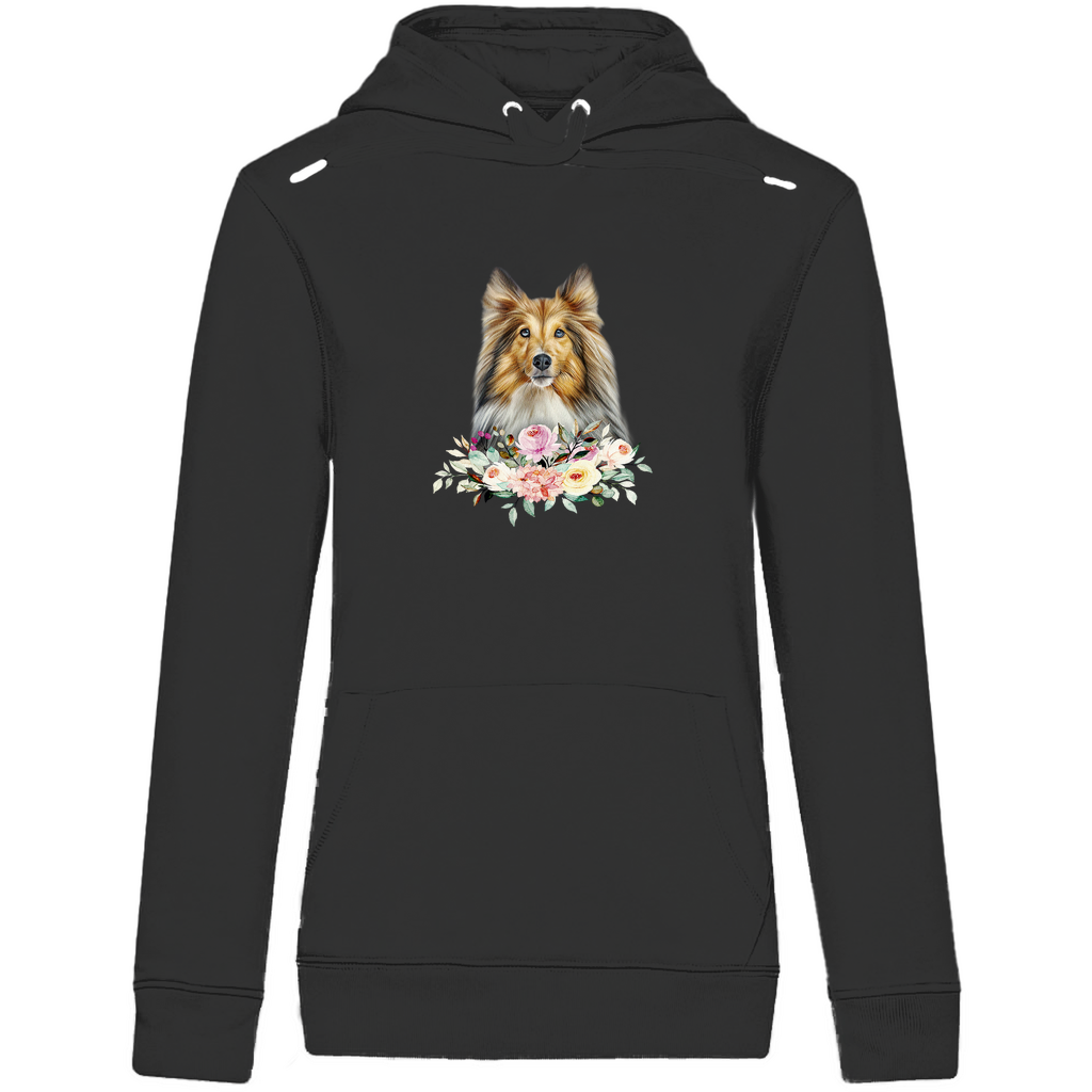 Flower Sheltie - Bio-Hoodie für Damen