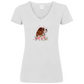 Flower Cavalier King Charles - V-Shirt für Damen