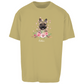 Flower Französische Bulldoge - Oversize T-Shirt Unisex- Dein Wunschtext