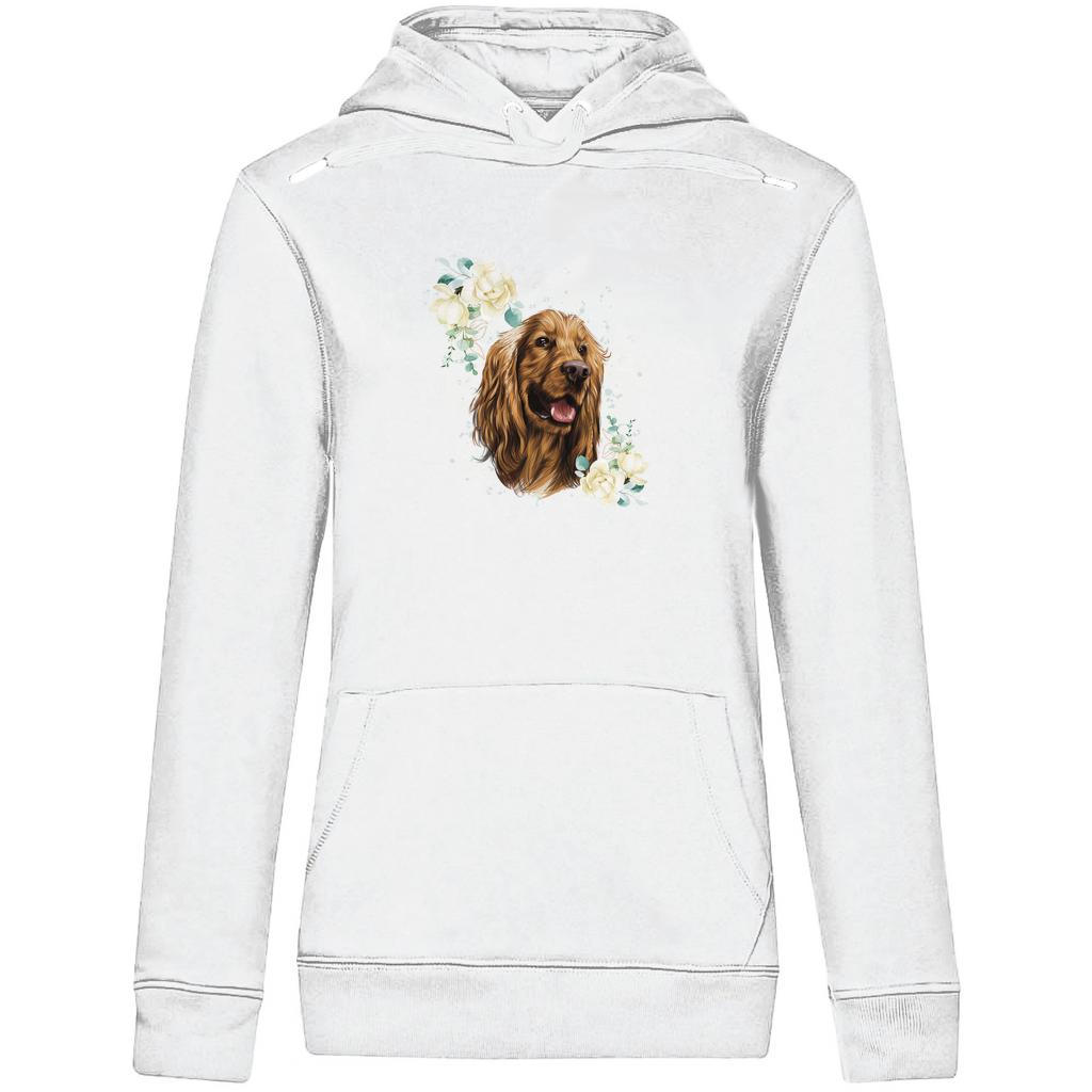 Flower Cocker Spaniel - Bio-Hoodie für Damen