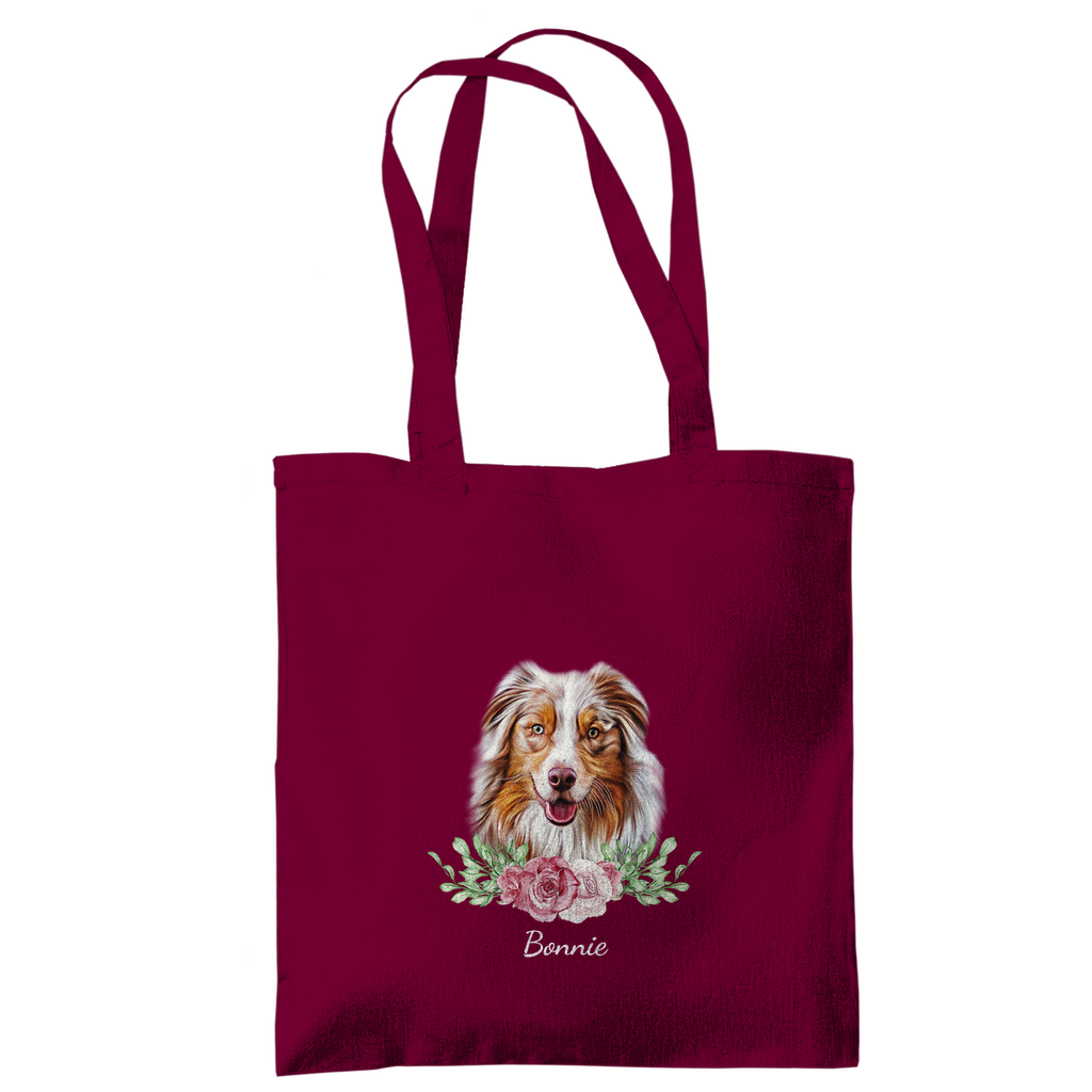 Flower Australian Shepherd - Tragetasche-Dein Wunschtext