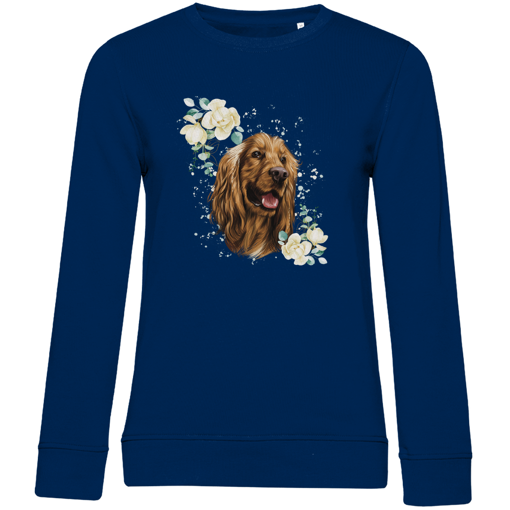 Flower Cocker Spaniel - Bio-Sweatshirt für Damen