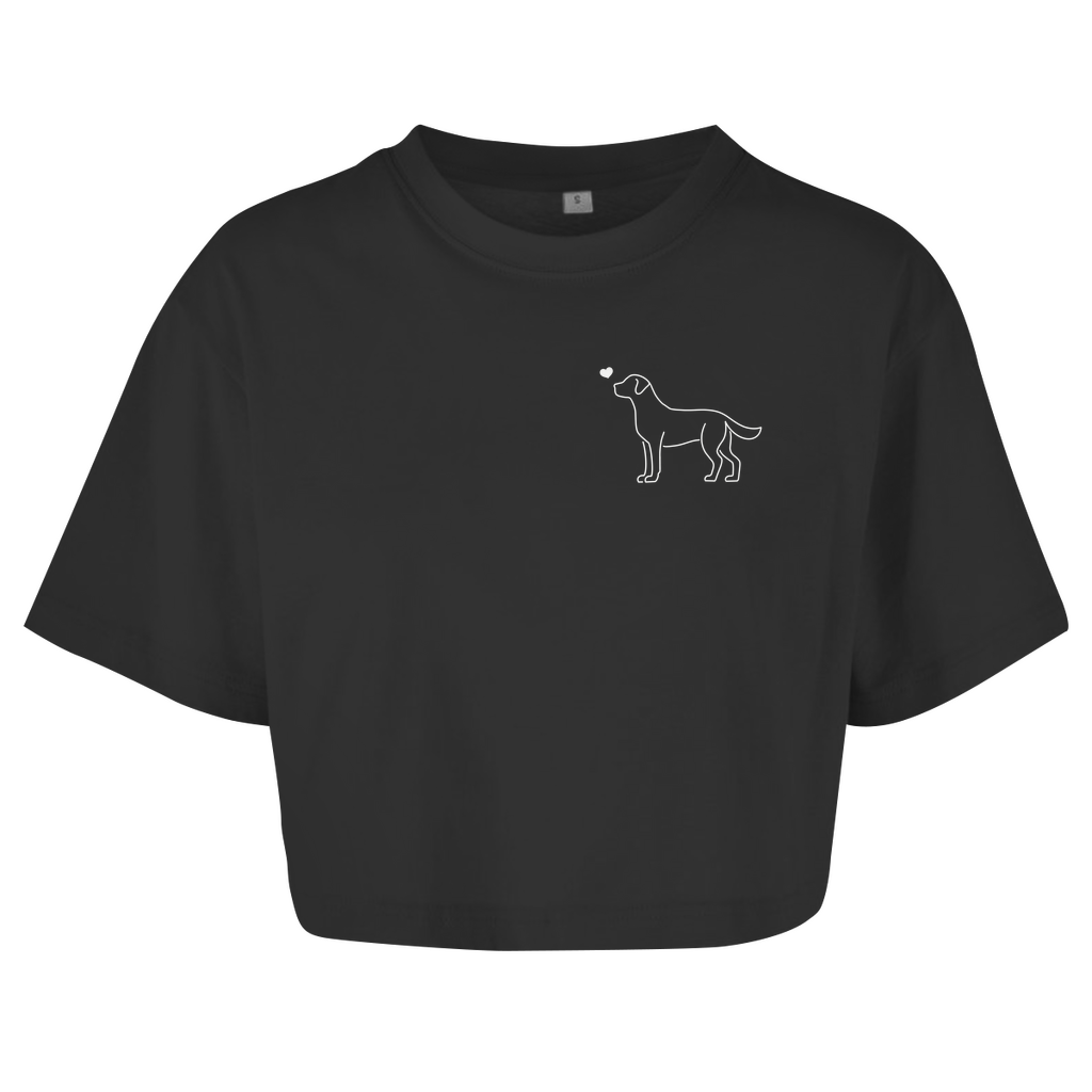 Labrador mit Herz - Oversize Crop Top für Damen