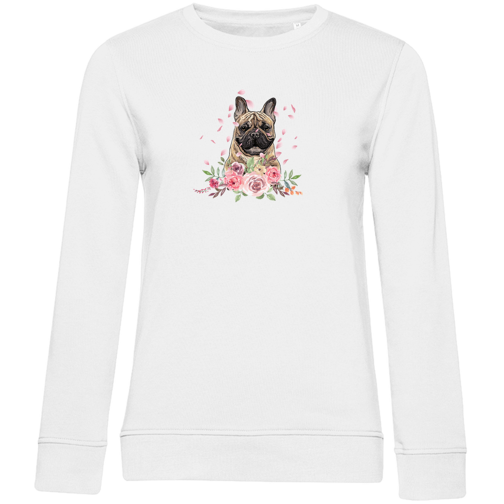 Flower Französische Bulldoge - Bio-Sweatshirt für Damen