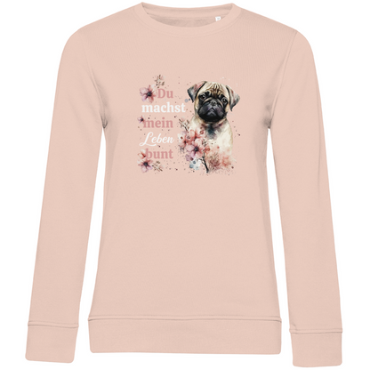 Pastell Mops - Bio-Sweatshirt für Damen