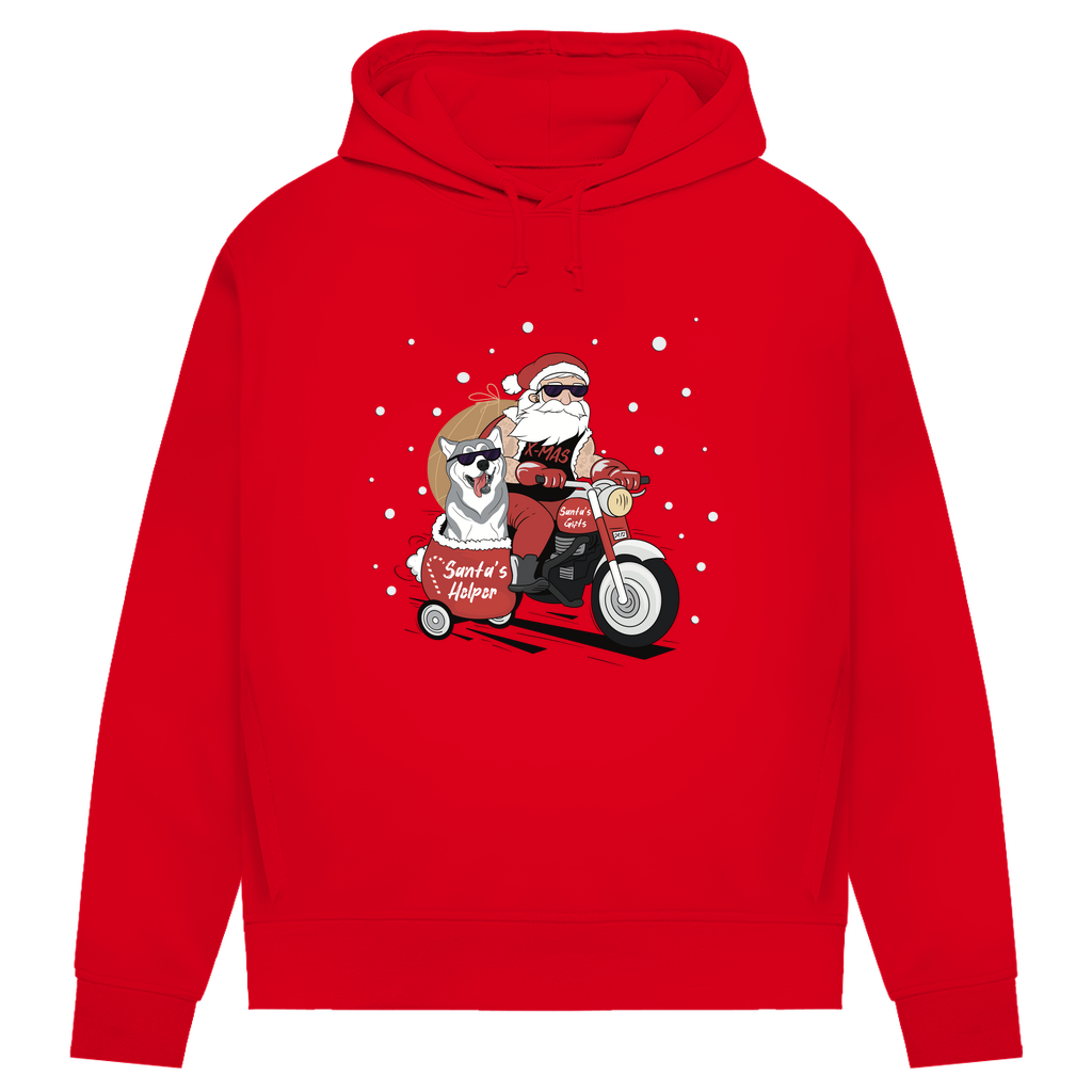 Biker Santa- Bio-Hoodie für Damen