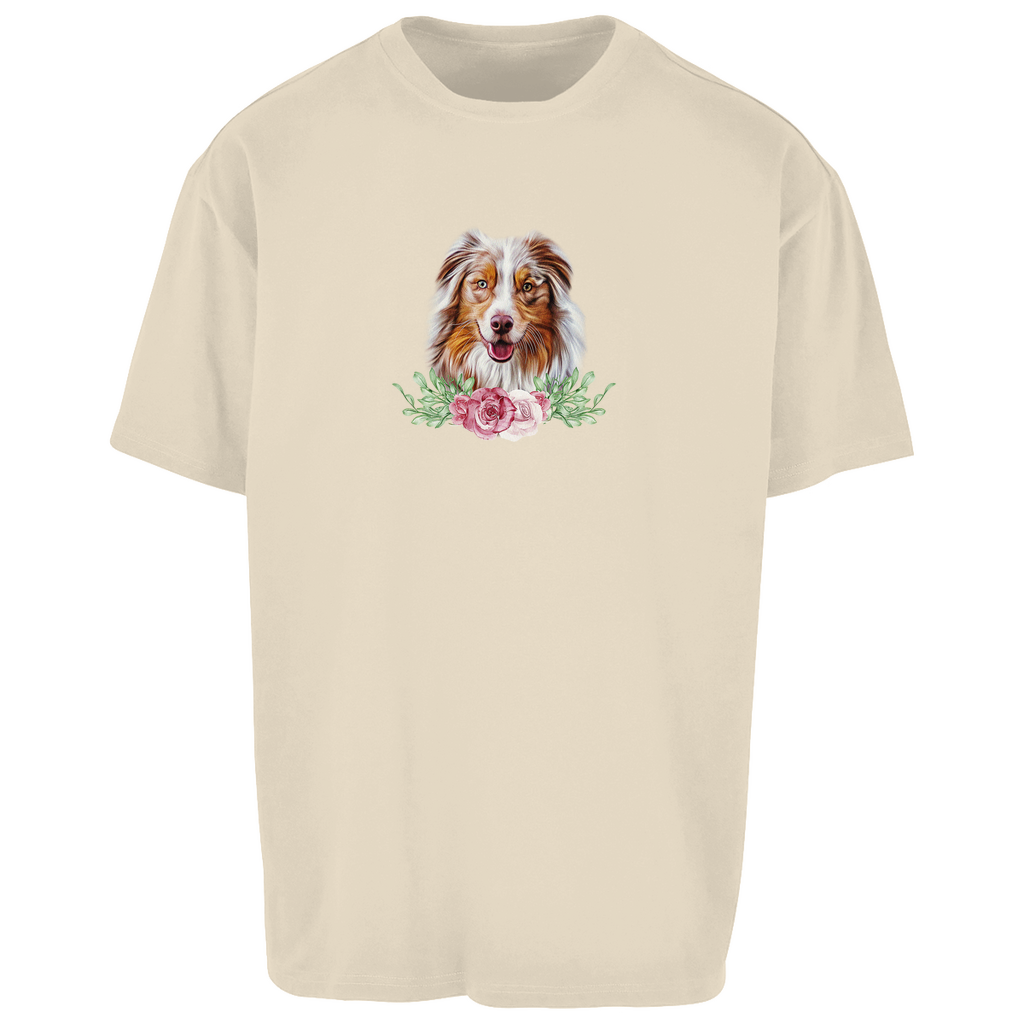 Flower Australian Shepherd - Oversize T-Shirt - Unisex