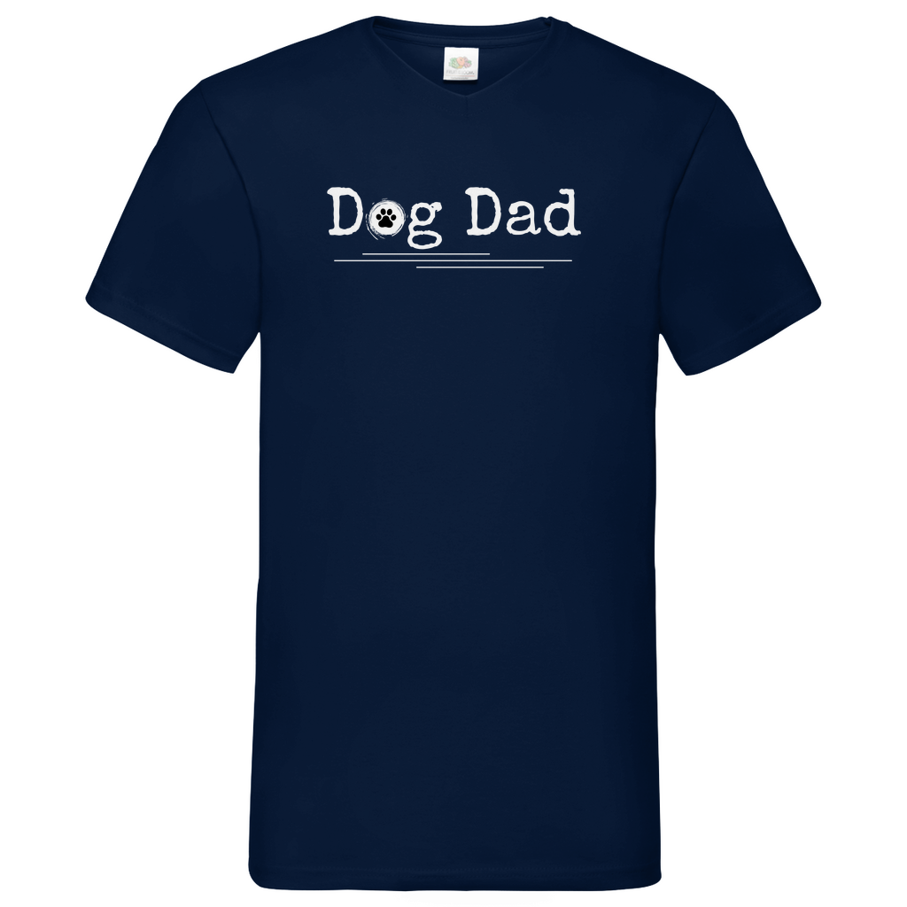 Herren Basic V-Neck T-Shirt Dog Dad