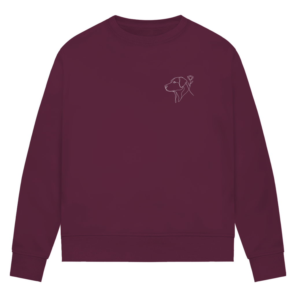 Paw & Flower Vibes - Bio-Sweatshirt für Damen |Brustmotiv