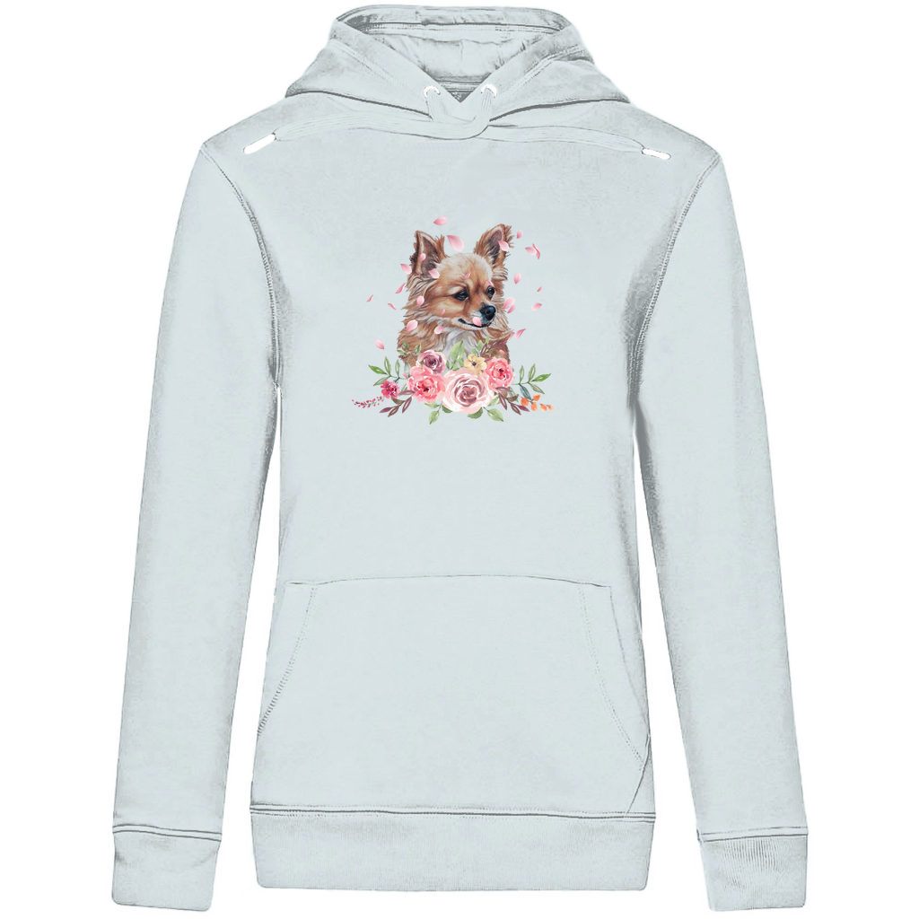 Flower Chihuahua - Bio-Hoodie für Damen