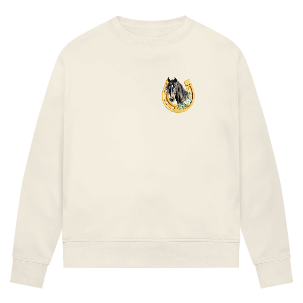 Goldenes Glück - Bio-Sweatshirt für Damen |Brustmotiv