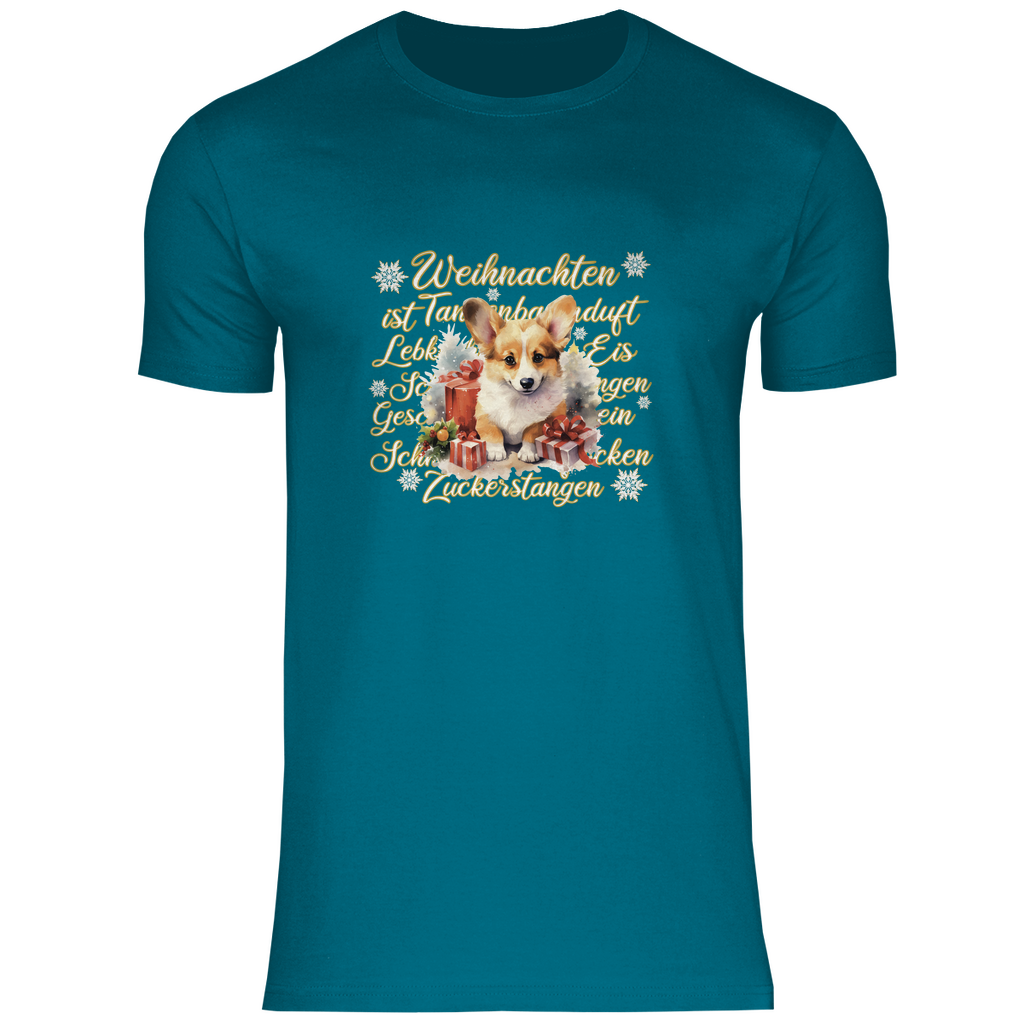 Weihnachten Corgi - T-Shirt für Herren