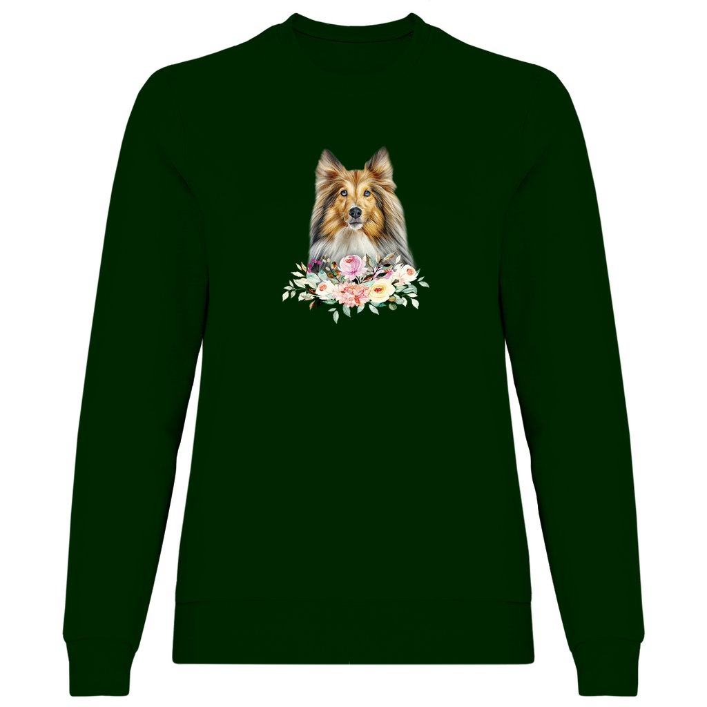 Flower Shetland Sheepdog - Sweatshirt für Damen