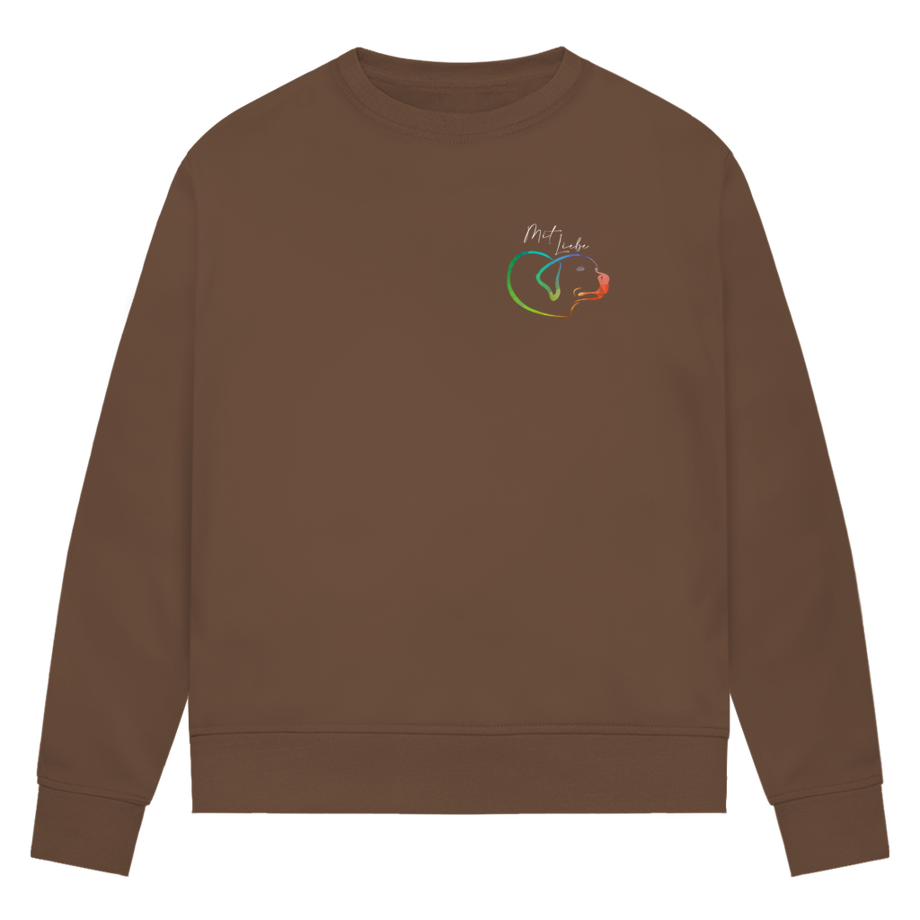 Mit Liebe - Bio-Sweatshirt für Damen |Brustmotiv