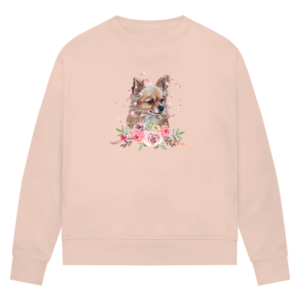 Flower Chihuahua - Bio-Sweatshirt für Damen