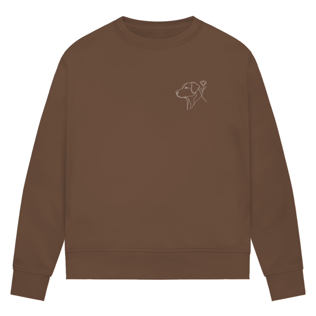 Paw & Flower Vibes - Bio-Sweatshirt für Damen |Brustmotiv