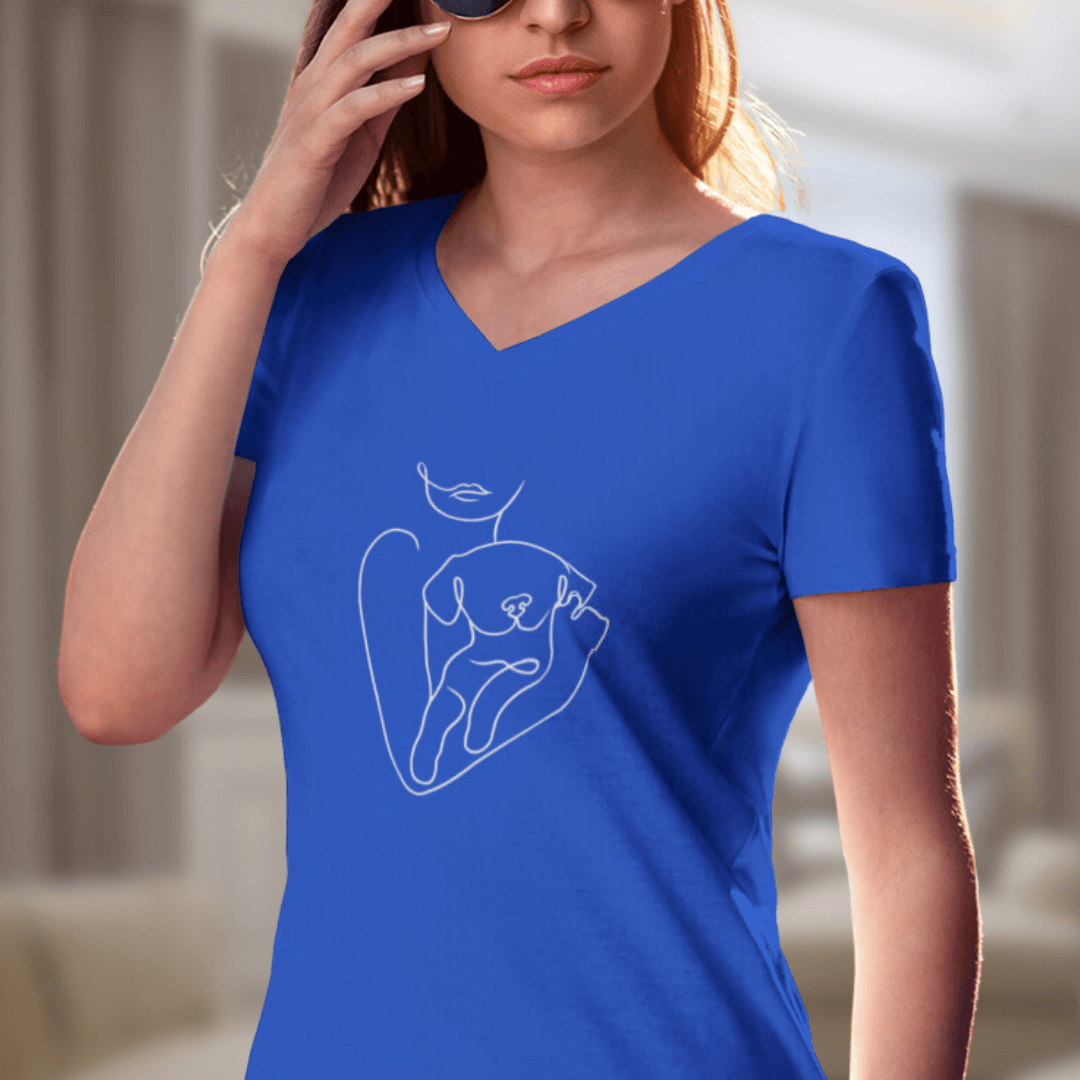 Welpenliebe - V-Shirt für Damen