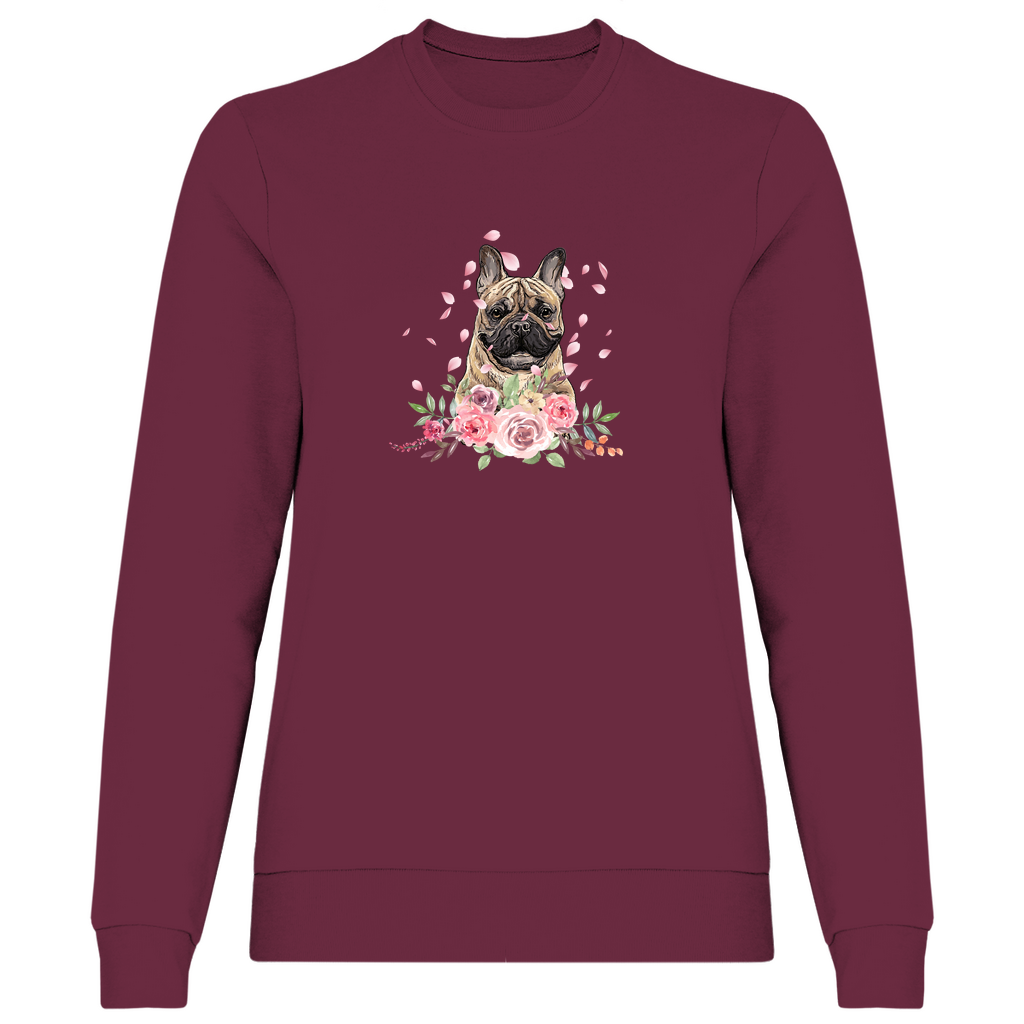 Flower Französische Bulldogge - Sweatshirt für Damen